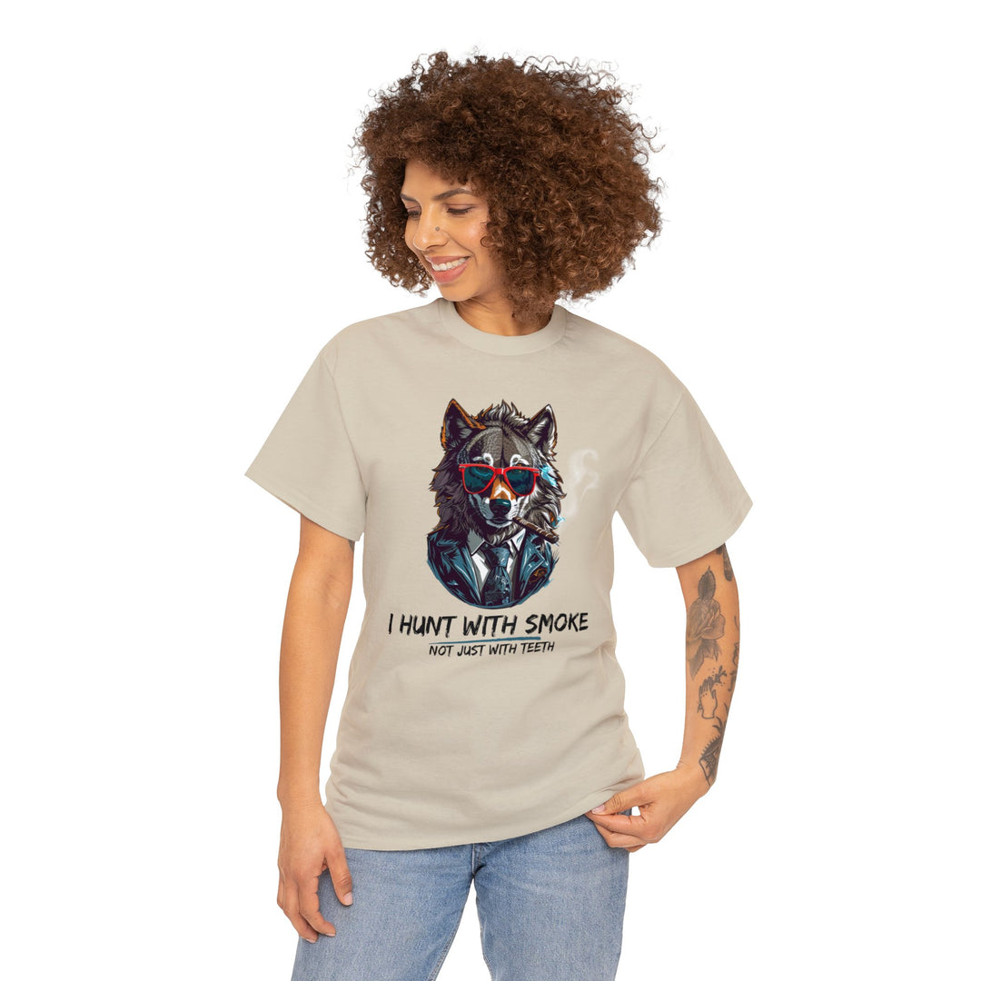 Cool Wolf Legend T-Shirt - I Hunt With Smoke Not Just With Teeth