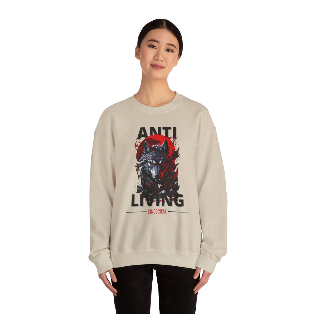 Anti-Living Wolf Sweatshirt - Dark Rebel Attire