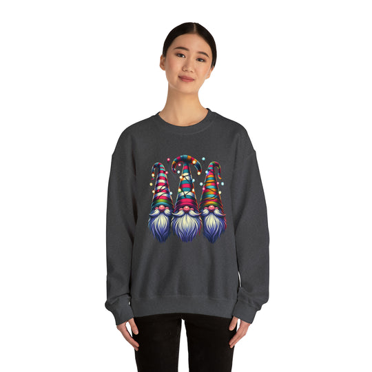 Festive Gnomes in Twinkling Hats Unisex Sweatshirt - Wave Fusions