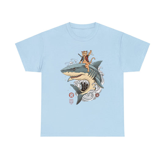 Shark Rider Cat T-Shirt - Aquatic Adventure Gear