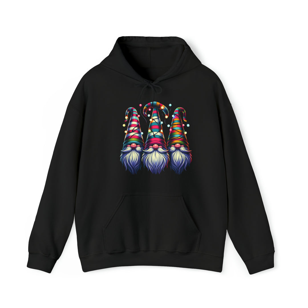 Festive Gnomes in Twinkling Hats Unisex Hoodie - Wave Fusions