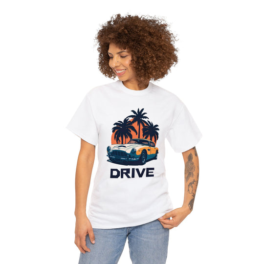 Drive in Paradise Classic Car Tropical T-shirt - Classic Sports Car Series