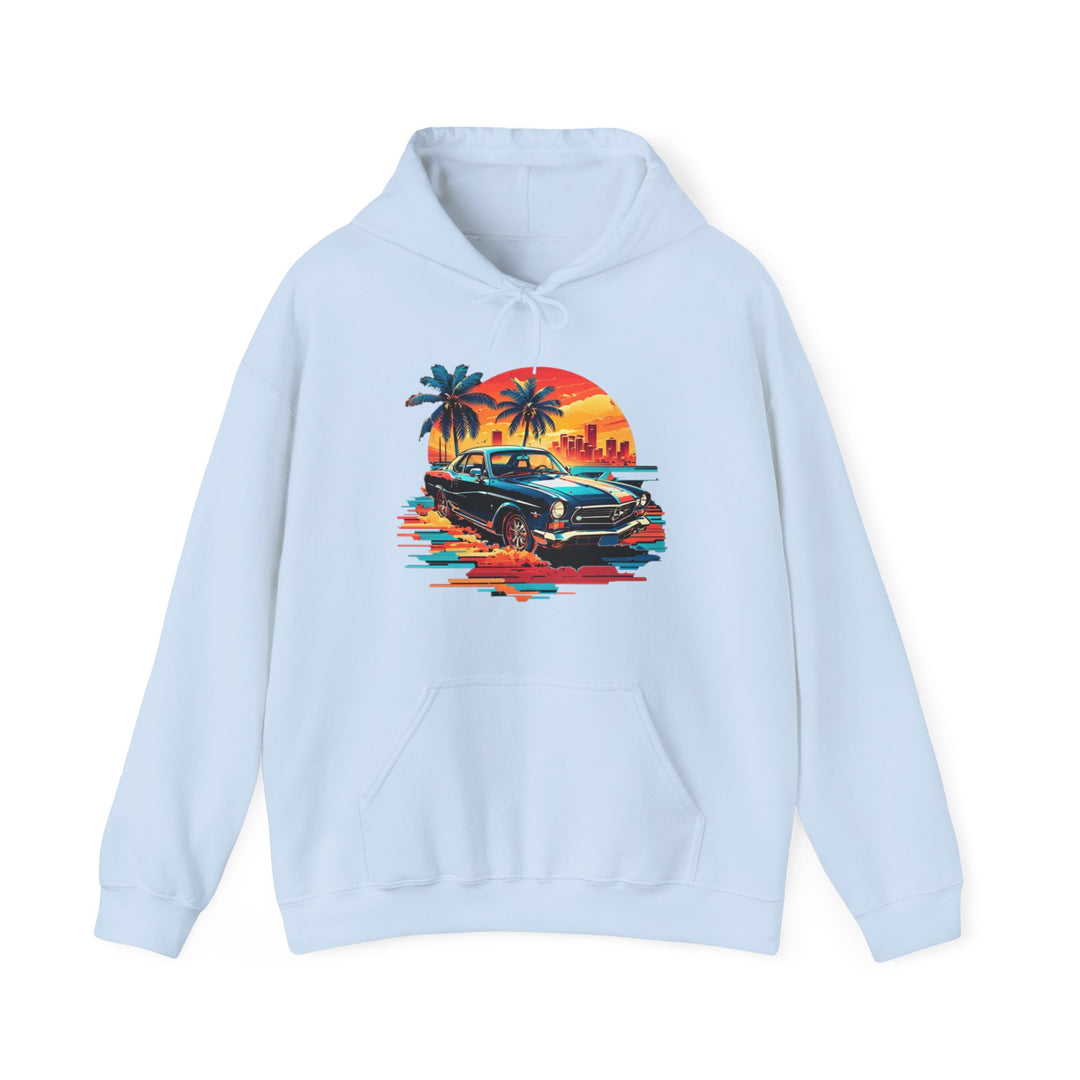 Classic Car Beach Sunset Hoodie - Vintage City Fashion