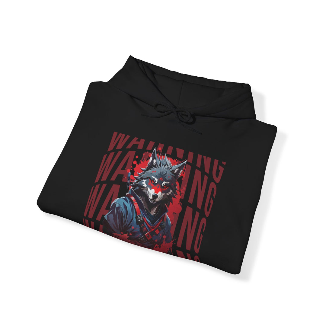 Warning! Warrior Wolf Hoodie - Majestic Wolf