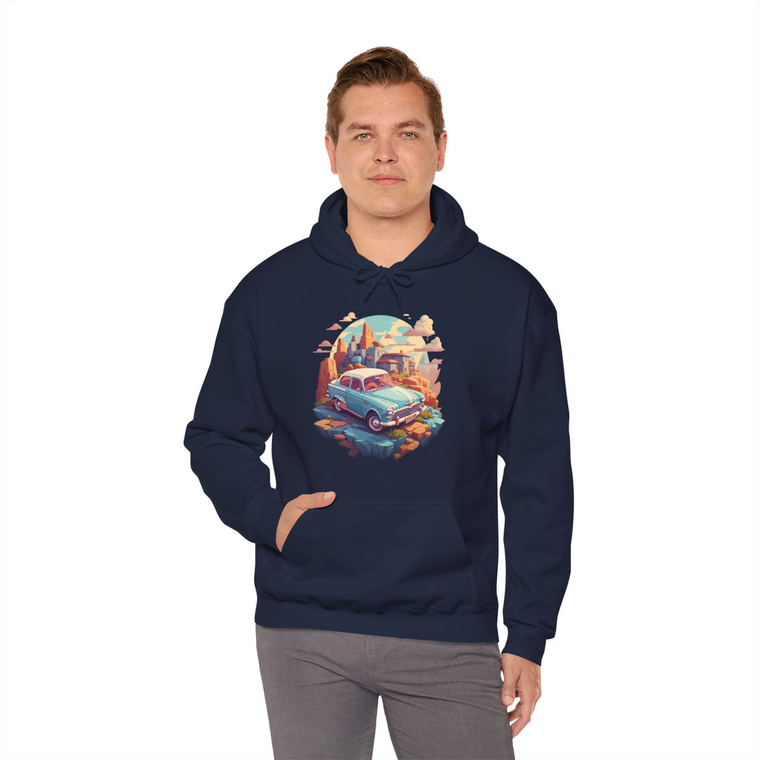 Vintage Car Sky City Hoodie - Vintage City Fashion