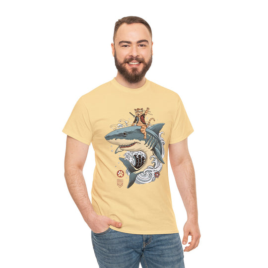 Shark Rider Cat T-Shirt - Aquatic Adventure Gear