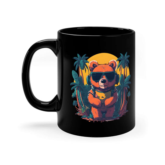 Brown Bear 11oz Black Mug