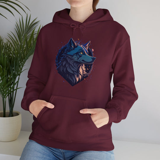 Lone Wolf Majesty Hoodie - Vibrant Wilderness