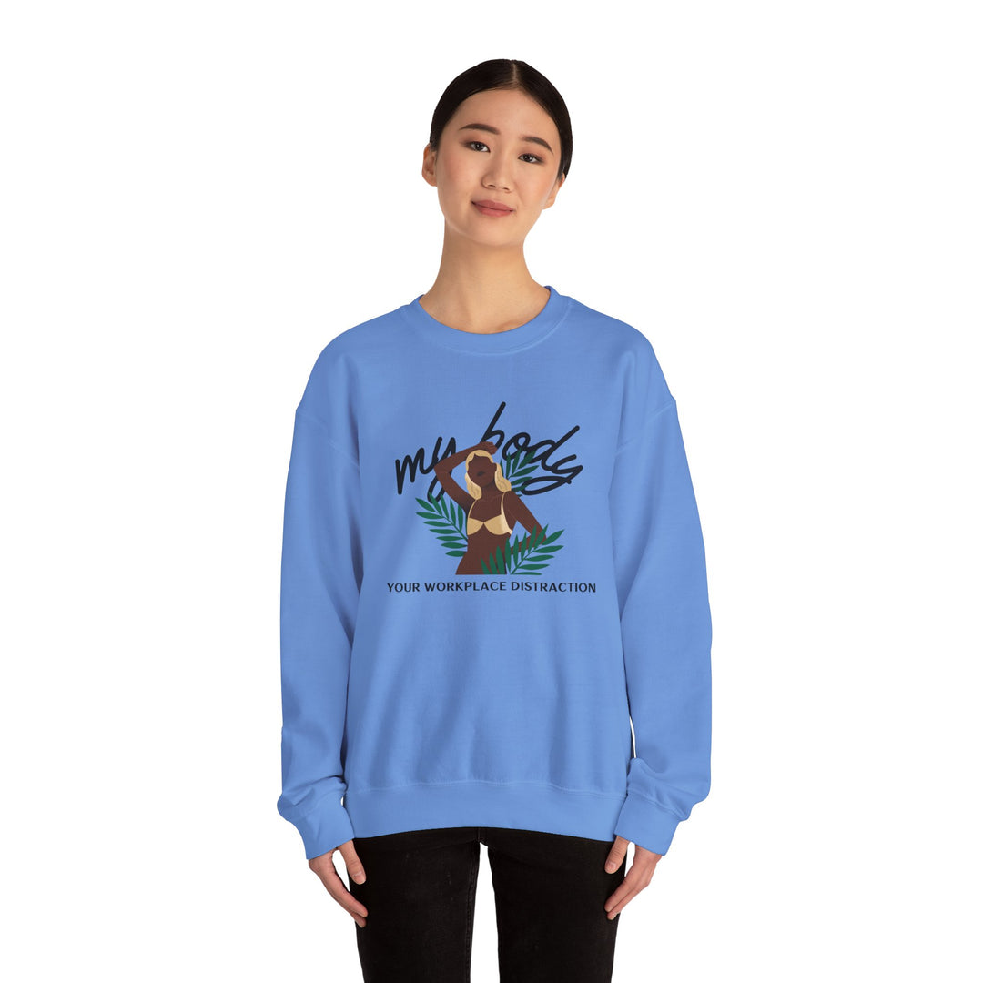 My Body! Your Distraction Golden Glow Tropical Sweatshirt