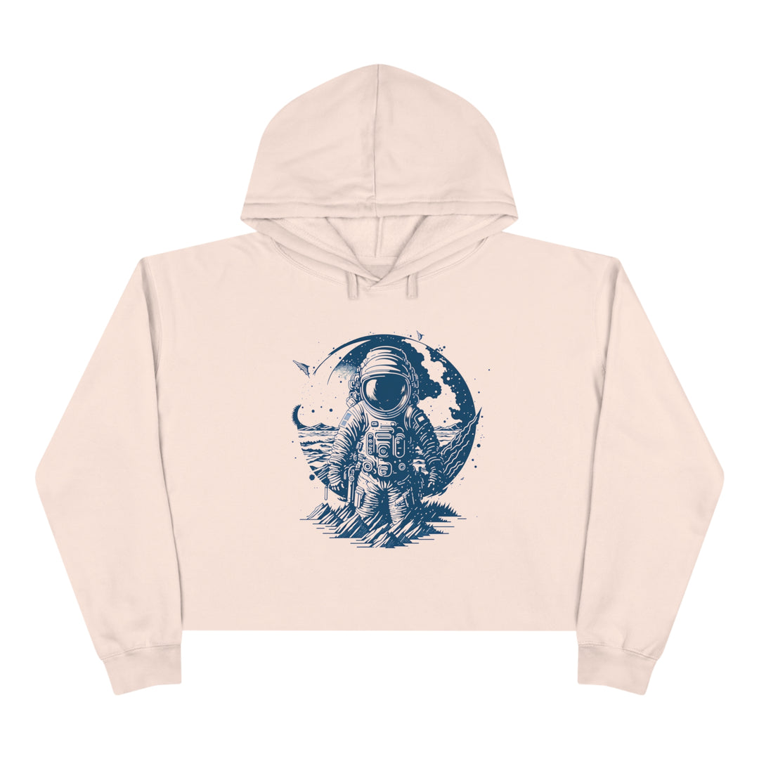 Astronauts Crop Hoodie - Wave Fusions