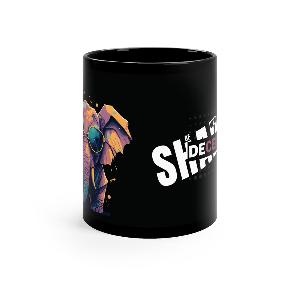 Cool Elephant Black Mug - Wave Fusions