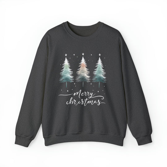 Starry Night Watercolor Christmas Trees Unisex Sweatshirt - Wave Fusions