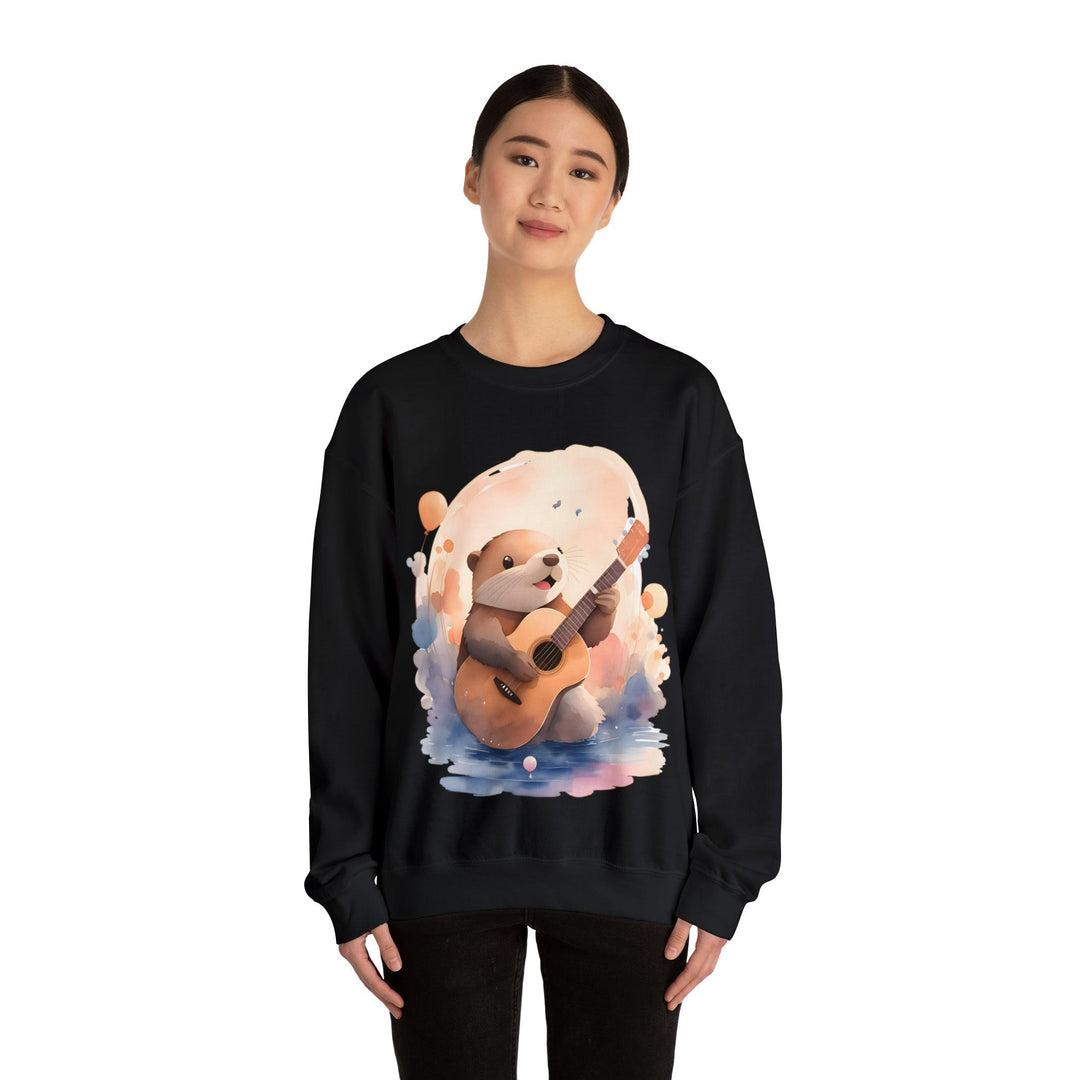 Hamster with Guitar Heavy Blend™ Crewneck Sweatshirt - Wave Fusions