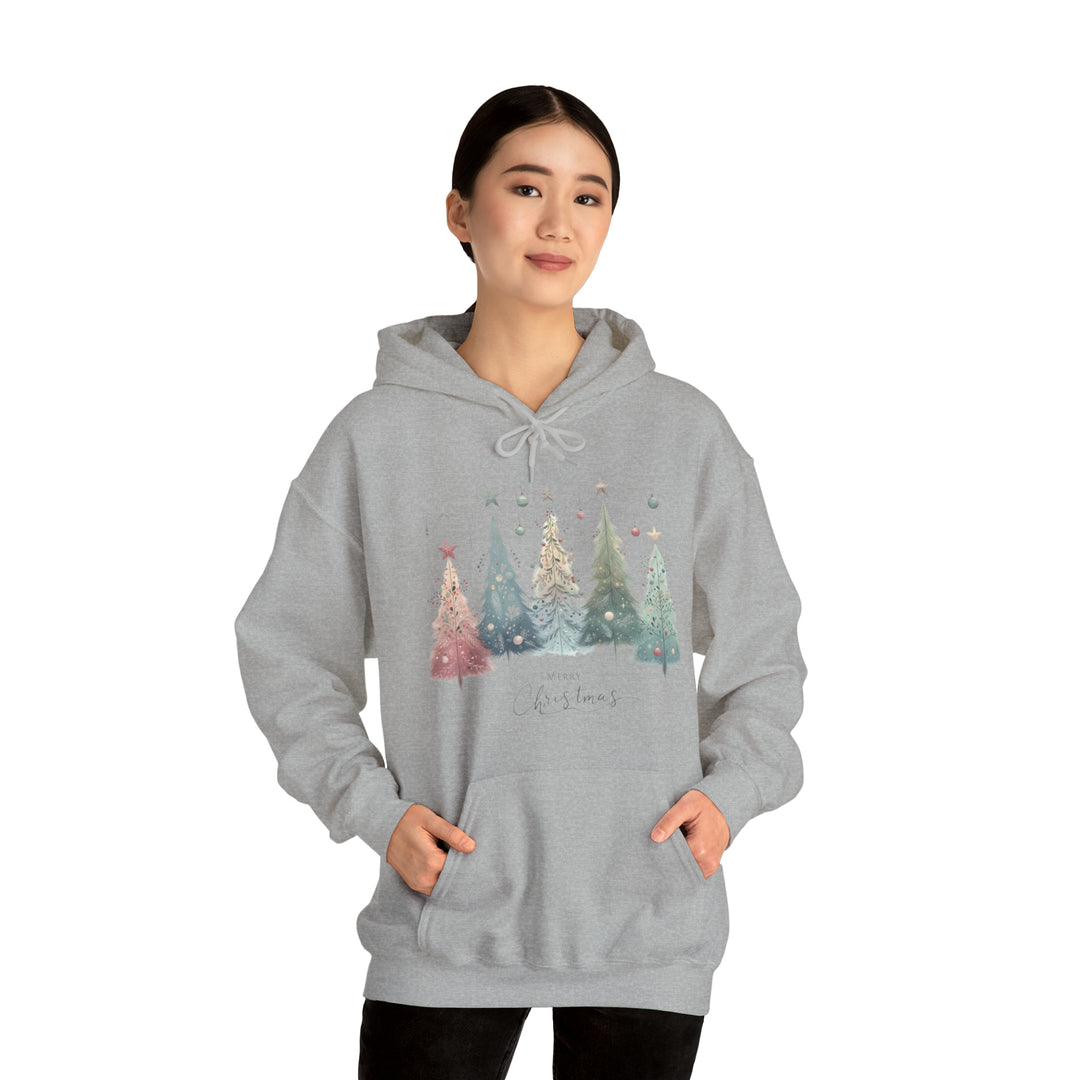 Enchanted Christmas Forest Ornaments Trees Unisex Hoodie - Wave Fusions