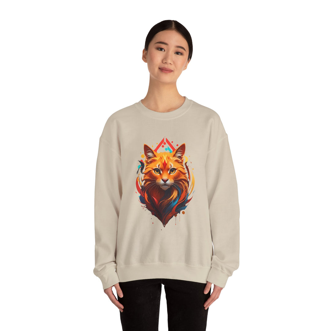 Flame Spirit Cat Sweatshirt - Wildfire Whiskers