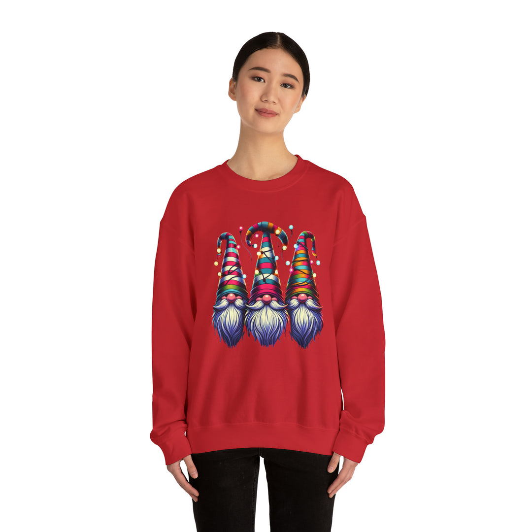 Festive Gnomes in Twinkling Hats Unisex Sweatshirt - Wave Fusions