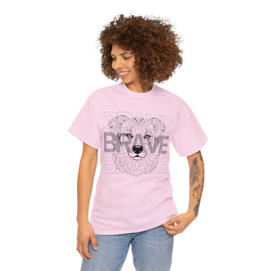 Brave Dog Tribal Canine T Shirt - Mythical Mutt