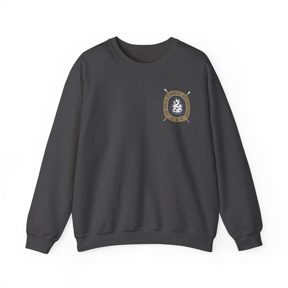 Epic Forest Wanderer Sweatshirt - Distressed Wilderness Badge Design