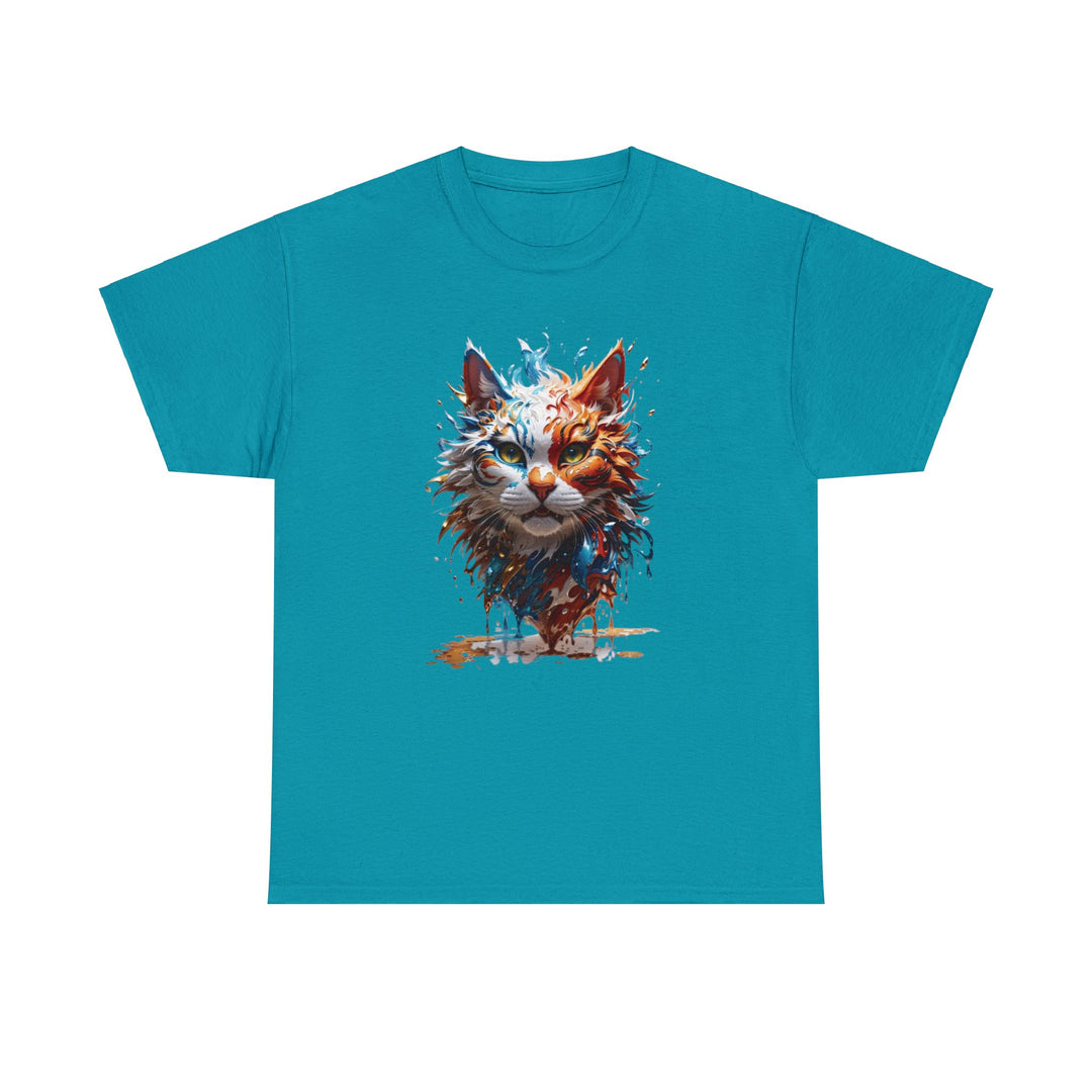 Marine Meow Aqua Purr T-shirt - Cat Splash