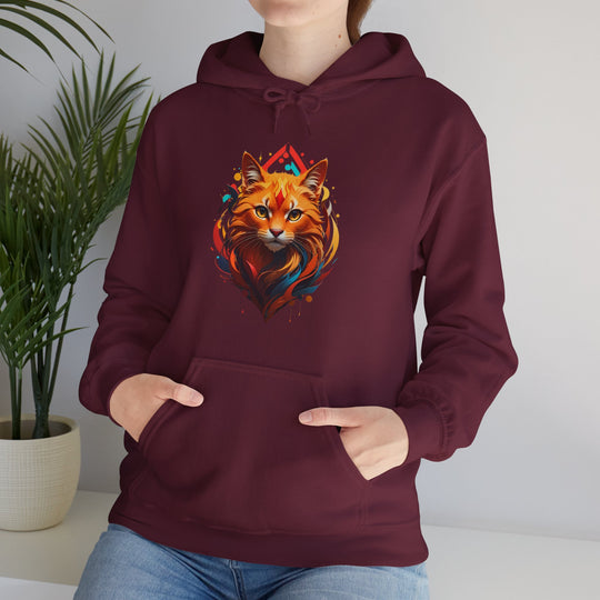 Flame Spirit Cat Hoodie - Wildfire Whiskers