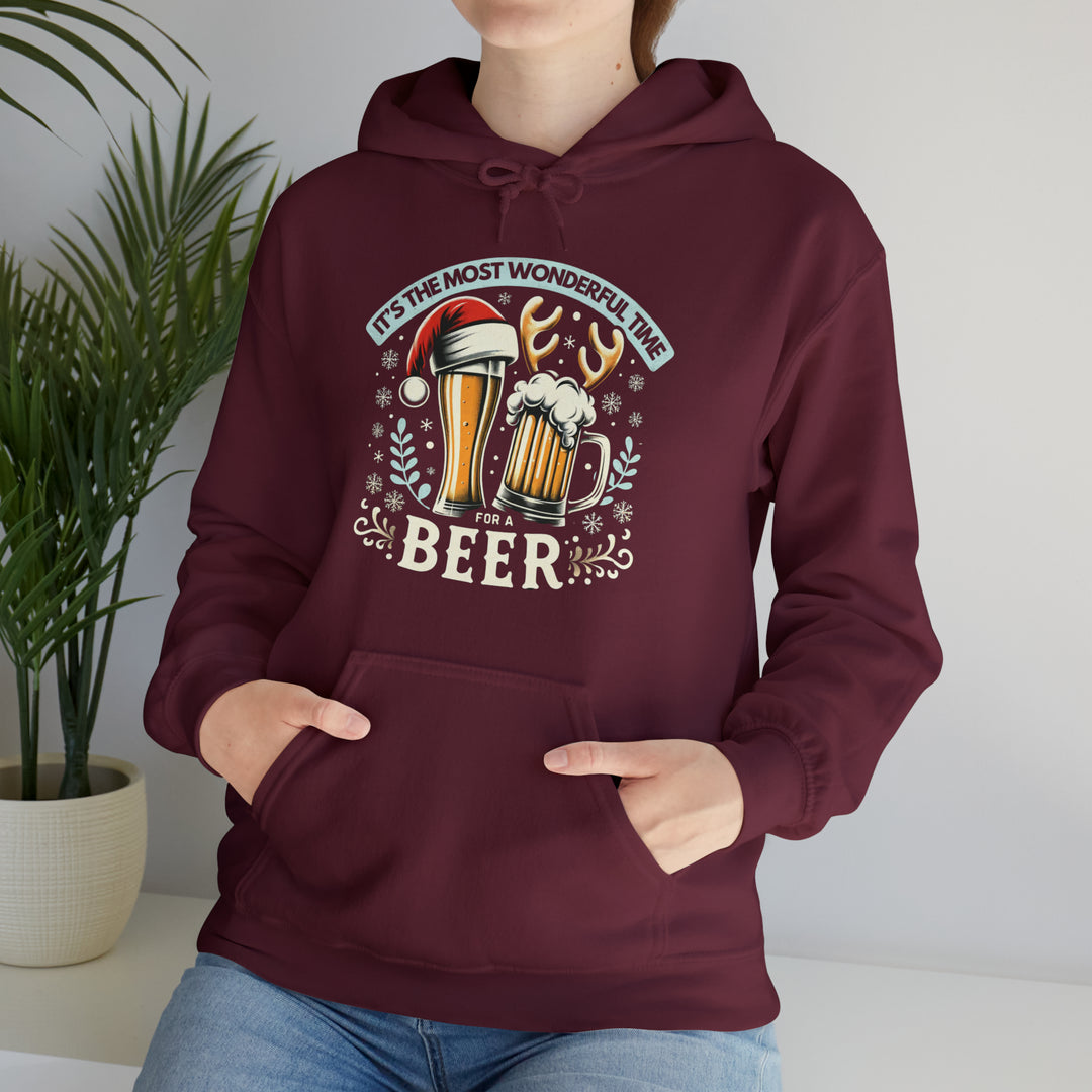 Wonderful Time For A Beer Unisex Hoodie - Wave Fusions