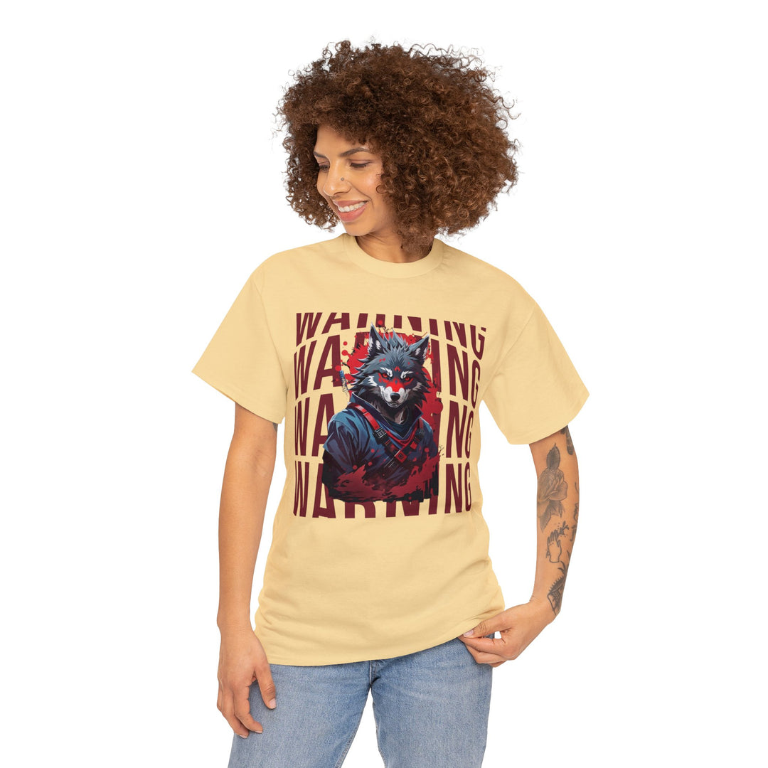 Warning! Warrior Wolf T-shirt - Majestic Wolf