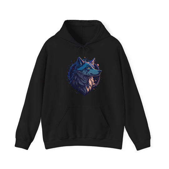 Lone Wolf Majesty Hoodie - Vibrant Wilderness