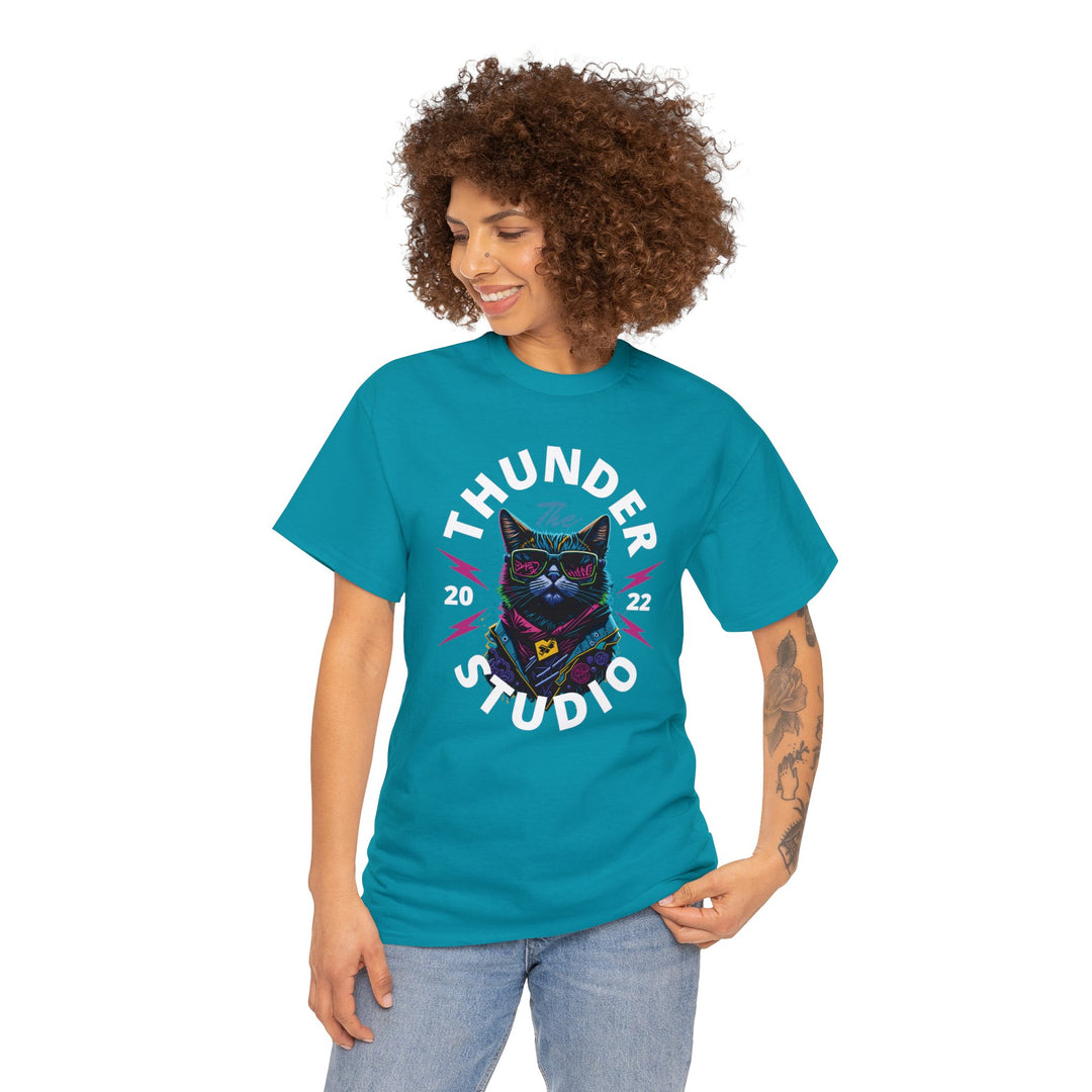 Thunder Studio Cat T-Shirt - DJ Cat Vibe