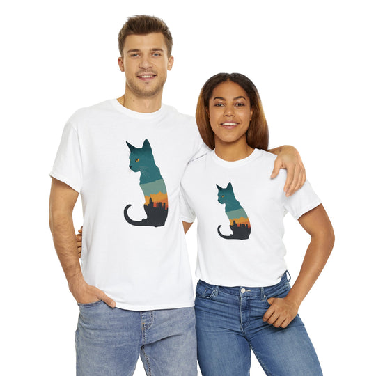 Cityscape Cat Hoodie T-shirt - Metropolitan Purr Line