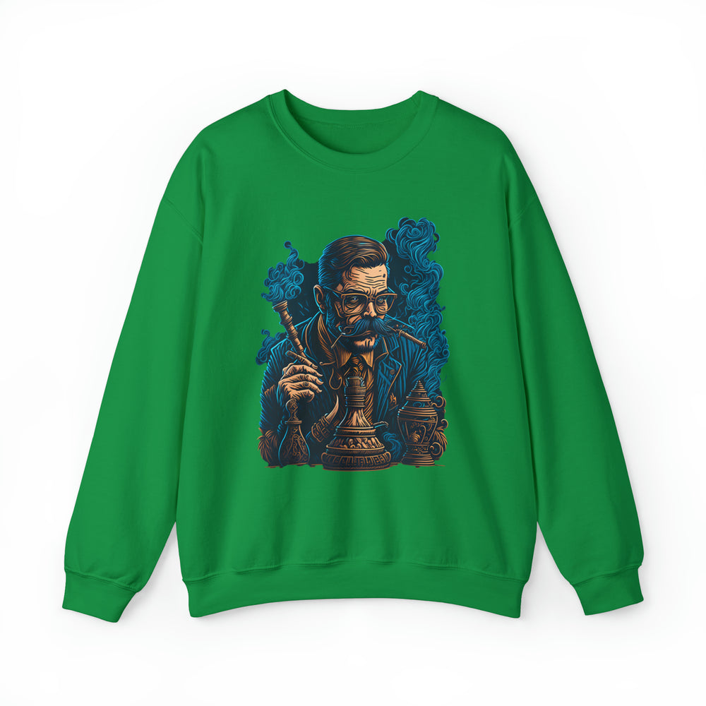 Smoking Man Unisex Heavy Blend Crewneck Sweatshirt - Wave Fusions