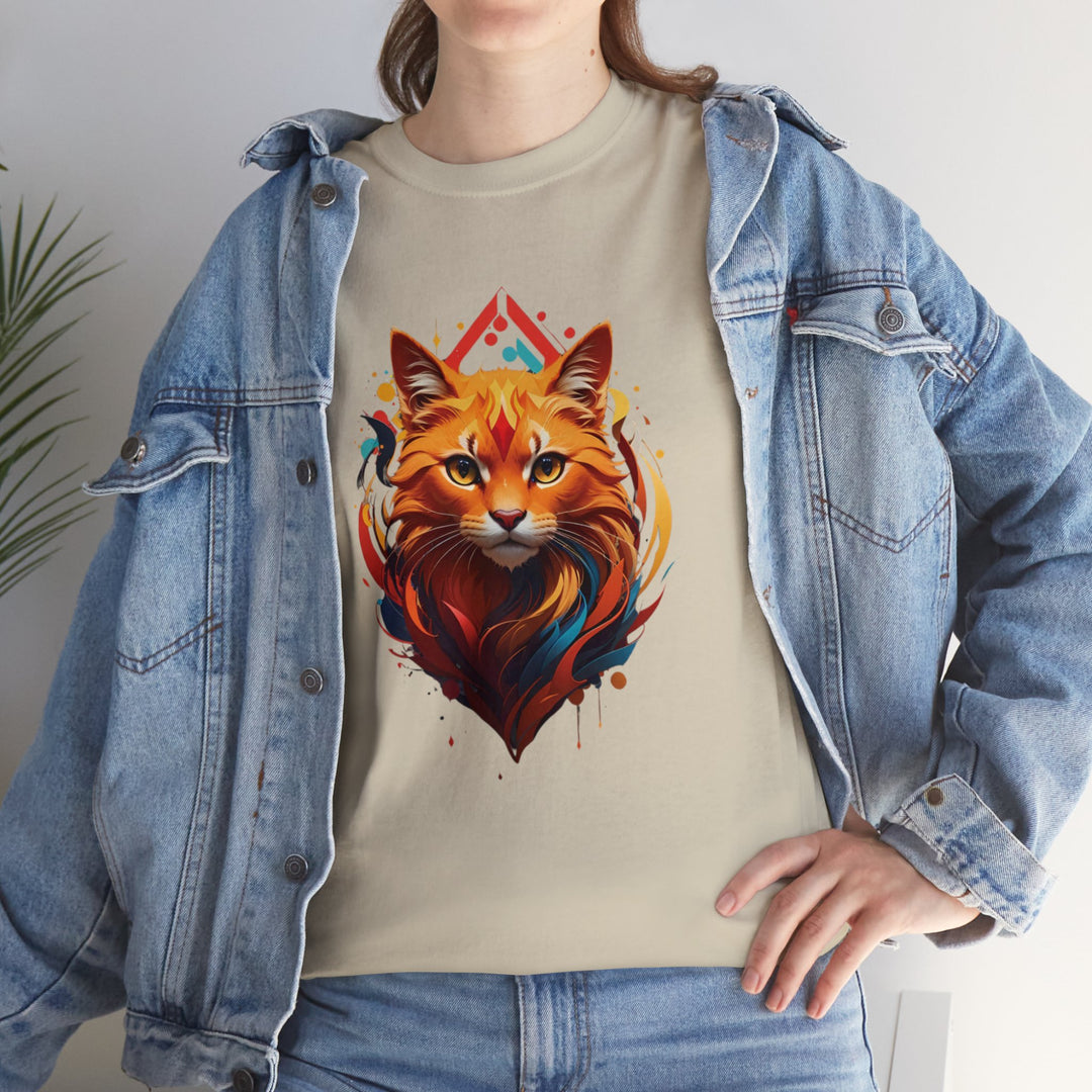 Flame Spirit Cat T-Shirt - Wildfire Whiskers