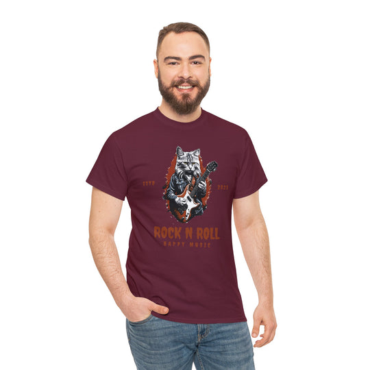 Rock N Roll Cat Guitarist T-Shirt - Happy Tunes