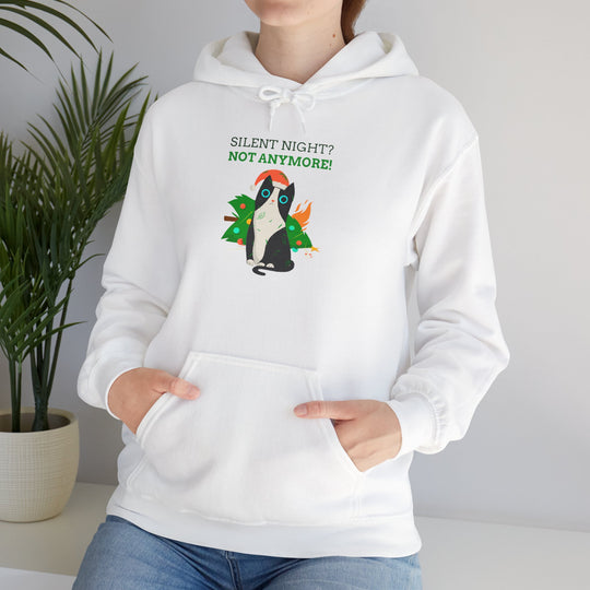 Silent Night Chaos Cat Christmas Hoodie