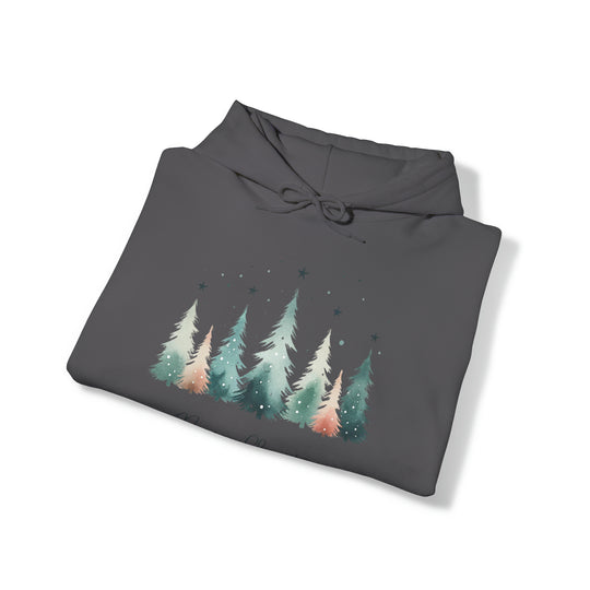 Star & Snow Cute Christmas Trees Unisex Hoodie - Wave Fusions