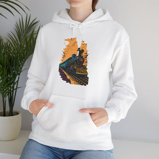 Vintage Train Railroad Journey Hoodie - Journey Through Time