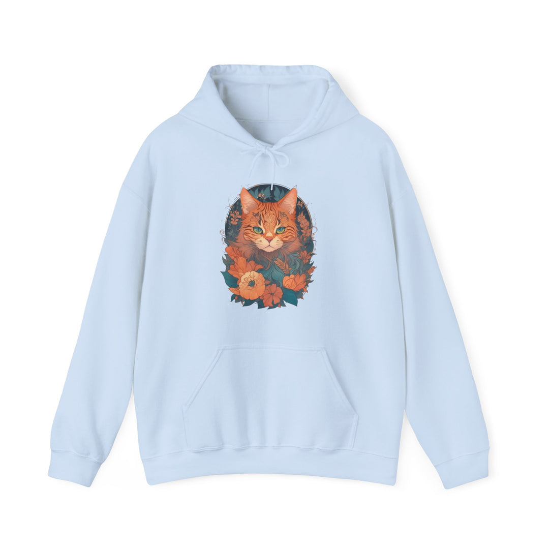 Garden Gaze Cat Petals and Paws Hoodie - Blooming Cat