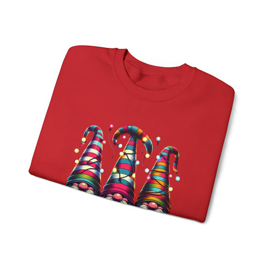 Festive Gnomes in Twinkling Hats Unisex Sweatshirt - Wave Fusions