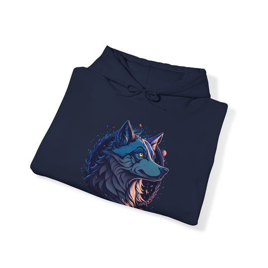 Lone Wolf Majesty Hoodie - Vibrant Wilderness