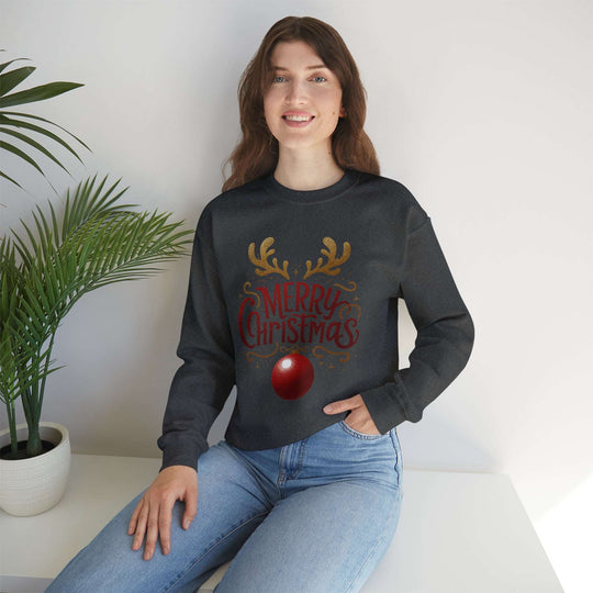 Deer Antlers Merry Christmas Unisex Sweatshirt