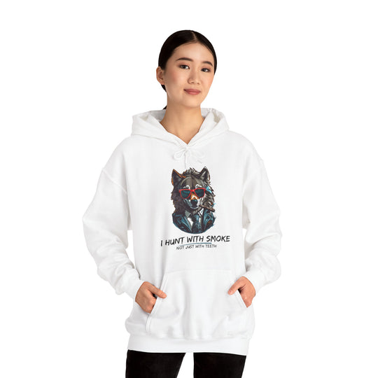 Cool Wolf Legend Hoodie - I Hunt With Smoke Not Just With Teeth