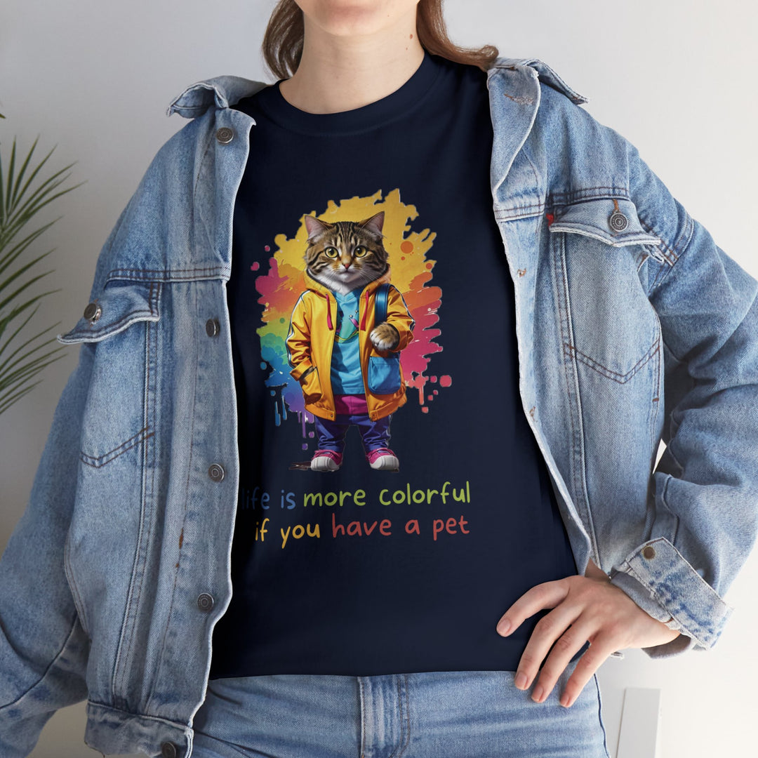 Life Is More Colorful If You Have A Pet Color Splash Cat T-Shirt