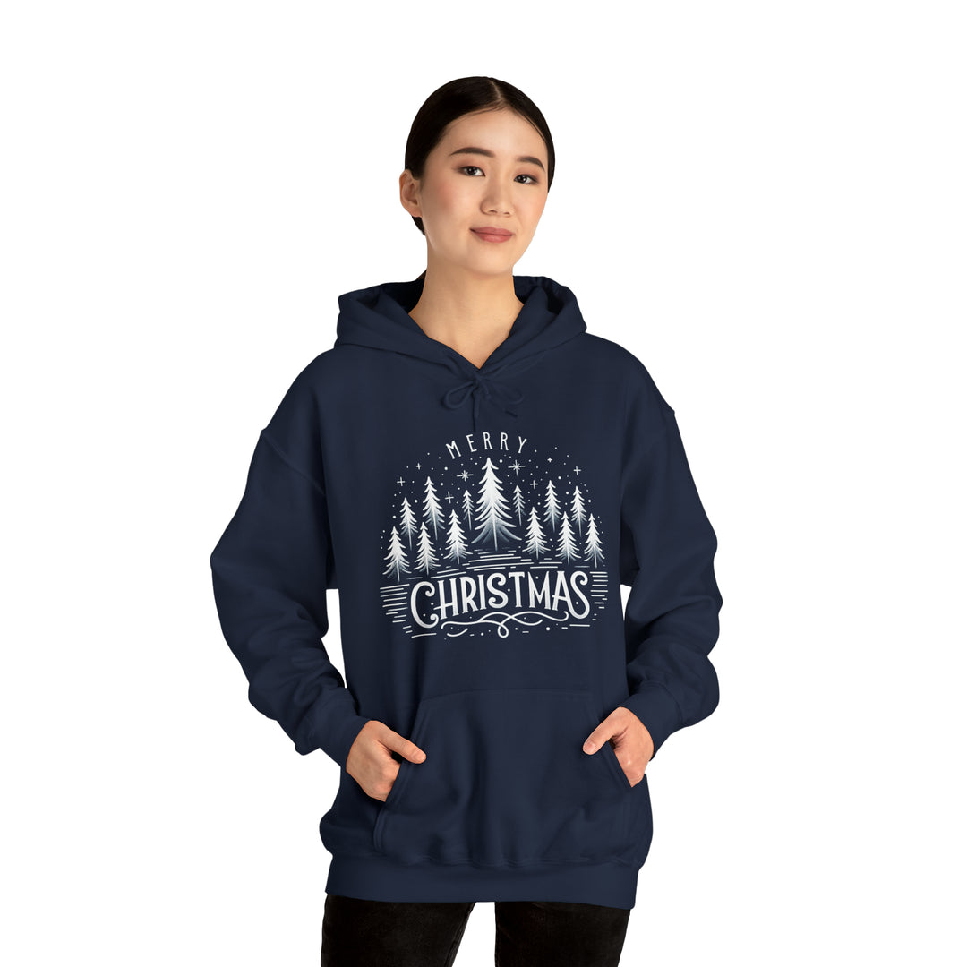 Midnight Magic Christmas Trees Unisex Hoodie - Wave Fusions