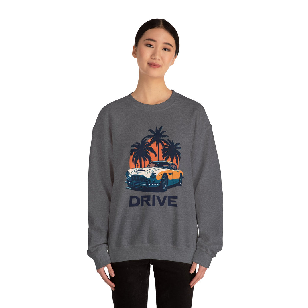 Drive in Paradise Classic Car Tropical Sweatshirt - Classic Sports Car Series