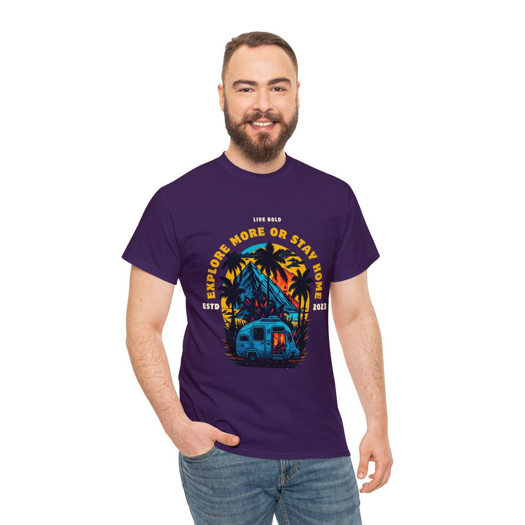 Explore more or Stay Home T-Shirt - Adventure Awaits