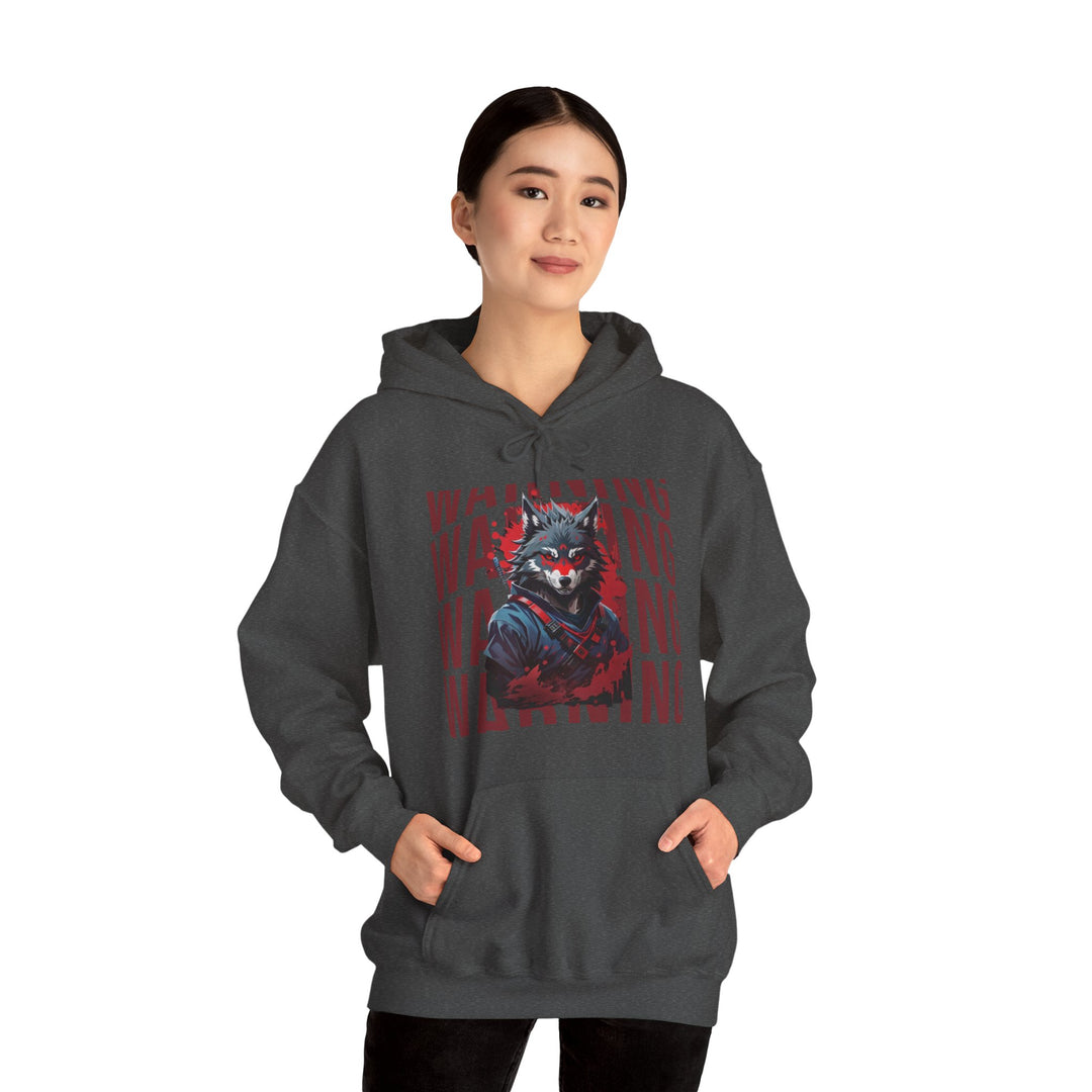 Warning! Warrior Wolf Hoodie - Majestic Wolf