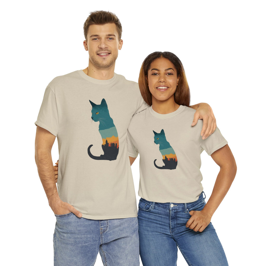 Cityscape Cat Hoodie T-shirt - Metropolitan Purr Line