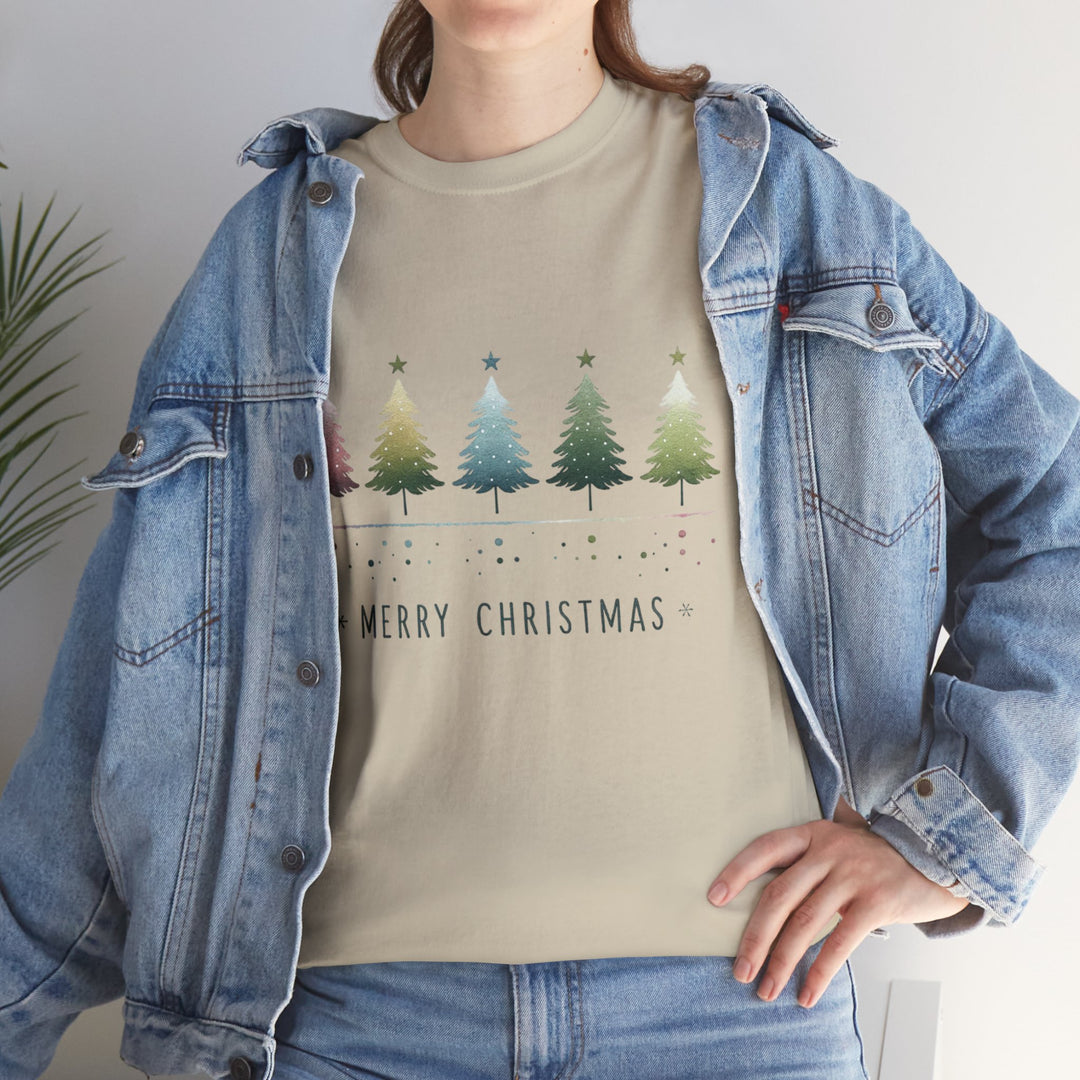 Pastel Forest Noel Christmas Trees Unisex T Shirt - Wave Fusions