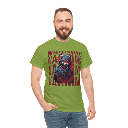 Warning! Warrior Wolf T-shirt - Majestic Wolf