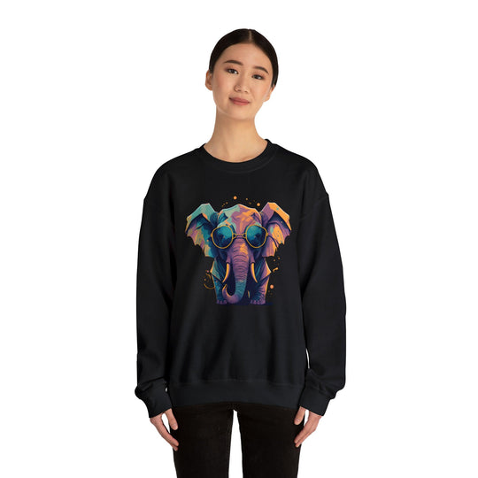 Cool Elephant Crewneck Sweatshirt - Wave Fusions