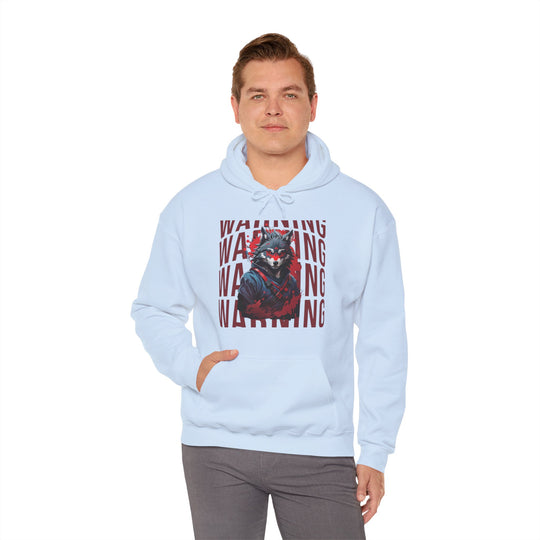 Warning! Warrior Wolf Hoodie - Majestic Wolf